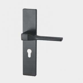 Z501-608 Door Handle Lever with Modern Contemporary Slim Rectangle Design for Home Bedroom or Bathroom Privacy in Black Nickel
