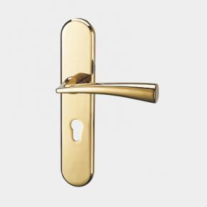 Z503-606  Popular Oval Backplate Zinc Lever Handle for Privacy in PVD Gold