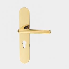 Z106-616 Door Lever Handle with Ultra-thin Backplate Light Extravagant Sentiment in PVD Gold