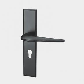 Z105-613  Nickel Black Lever Handle with Ultra-thin Rectangle Backplate for Interior Security