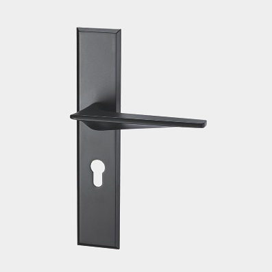 Z105-605  Ultra-thin Backplate Modern Door Lever Handle for UK Market Black Nickel