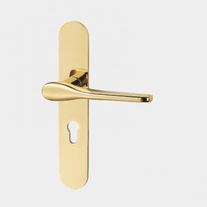 Z106-610 Hot Sale Modern Door Lever Handle with Ultra-thin Plate in PVD Gold