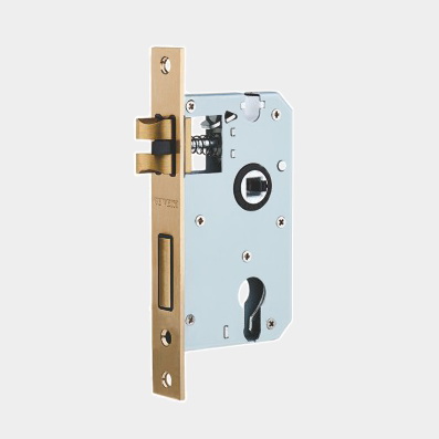 50-45 Mute Mortise Lock Body for Bedroom Privacy Satin Brass Brushed